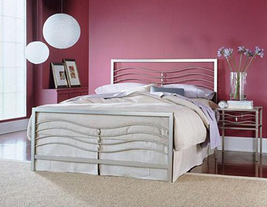 Malibu Bed Iced Silver Twin Bed Complete W Frame