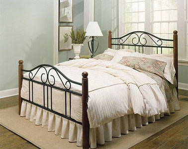 Weston Bed Matte Black / Maple Finish Twin Bed Complete W Frame