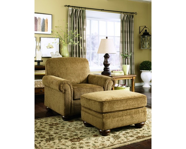Ottoman-stationary Upholstery-lowery - Nutmeg