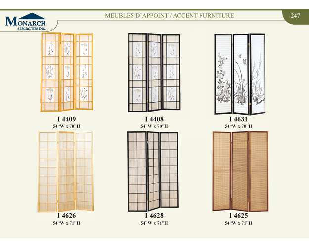 Natural 3 Panel Screen With Floral Print
Pg247