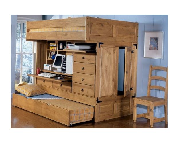 Ranch Chest End Step Twin/twin Bunk Bed - 4-drawer Cabinet & Hardware (carton 4)