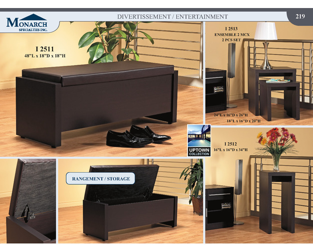 Cappuccino Hollow-core Storage Bench With A Cushion Seat
Pg219