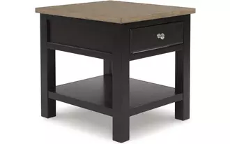 rectangular end table drazmine two-tone brown
