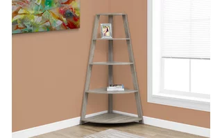 BOOKCASE - 60 H - DARK TAUPE CORNER ACCENT ETAGERE I2424 I2424 MONARCH SPECIALTIES