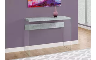 accent table - 44 l - grey cement - tempered glass  