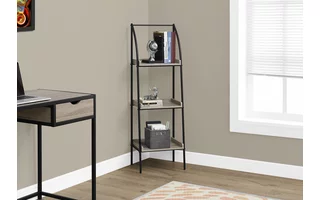 BOOKCASE - 48 H - DARK TAUPE - BLACK METAL I7228 I7228 MONARCH SPECIALTIES
