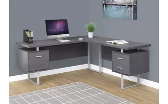 computer desk - 70 l - grey left or right facing  