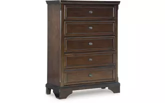 five drawer chest trellington brown