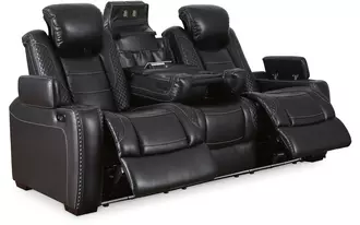pwr rec sofa with adj headrest party time midnight