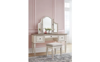VANITY/MIRROR/STOOL (3/CN) Realyn Two-toneB743-22 ASHLEY