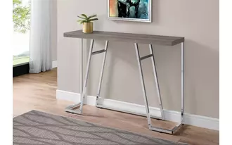 Ashley  accent table - 48 l - dark taupe - chrome metal in 