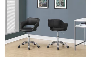 OFFICE CHAIR - BLACK / CHROME METAL HYDRAULIC LIFT BASE I7298 I7298 MONARCH SPECIALTIES