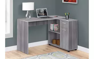 monarch specialties  computer desk - 46 l - grey with a storage cabinet in 