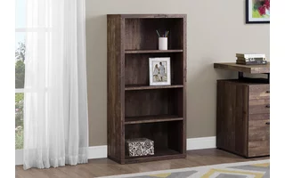 BOOKCASE - 48 H - BROWN RECLAIMED WOOD-LOOK- ADJ. SHELVES I7404 I7404 MONARCH SPECIALTIES