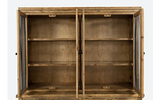 HUTCH W/ TOUCH LIGHT, GLASS SHELVES, BLACK METAL GRILLS NATURE'S EDGE COLLECTION NATURE'S EDGE COLLECTION 1801-71 JOFRAN