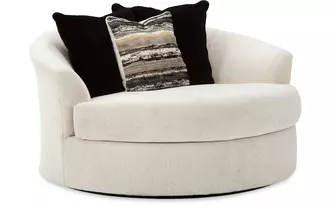 oversized round swivel chair cambri snow