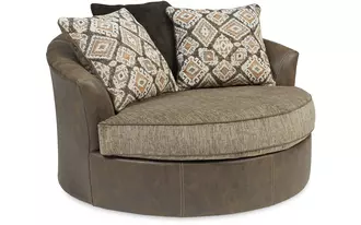 oversized swivel accent chair abalone chocolate