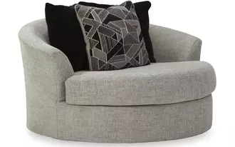 oversized round swivel chair megginson storm