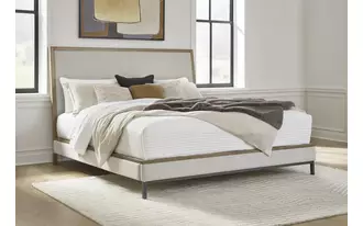 Ashley tomtyn king/cal king uph headboard in light brown