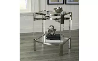 accent table chaseton clear/silver finish