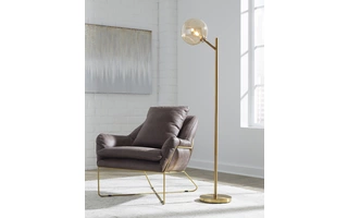 METAL FLOOR LAMP (1/CN) Abanson Amber/Gold FinishL206021 ASHLEY
