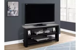 monarch specialties  tv stand - 42 l - black - grey top corner in 
