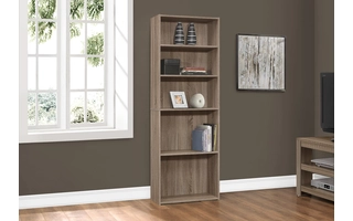 BOOKCASE - 72 H - DARK TAUPE WITH 5 SHELVES I7468 I7468 MONARCH SPECIALTIES