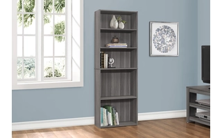 BOOKCASE - 72 H - GREY WITH 5 SHELVES I7469 I7469 MONARCH SPECIALTIES