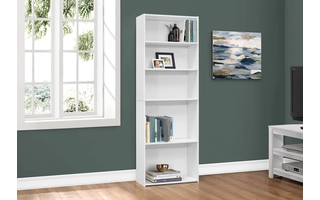 BOOKCASE - 72 H - WHITE WITH 5 SHELVES I7470 I7470 MONARCH SPECIALTIES