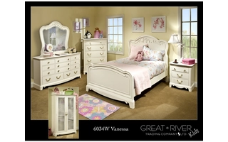 VANESSA WHITE LANDSCAPE DRESSER MIRROR 6034W10 6034W10 GREAT RIVER