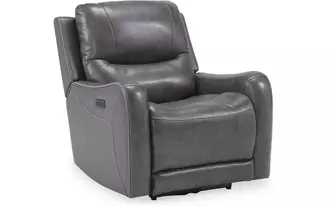 zero wall recliner w/pwr hdrst galahad smoke