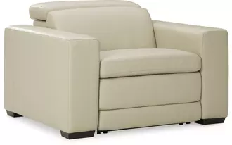 pwr recliner/adj headrest texline sand