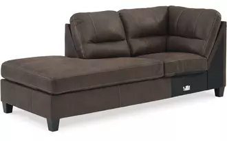 Ashley navi laf corner chaise in chestnut