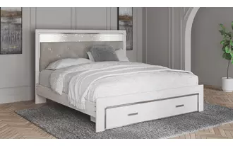 Ashley altyra king storage footboard in white