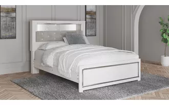 Ashley altyra queen uph panel bookcase hdbd in white