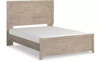 Ashley senniberg queen panel hdbd/ftbd in light brown/white