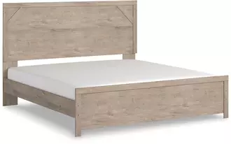 Ashley senniberg king panel headboard/footboard in light brown/white