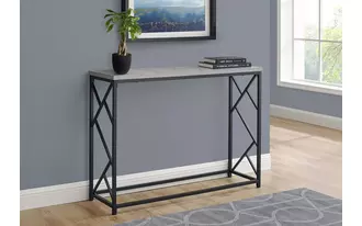 accent table - 44 l - grey - black metal hall console  