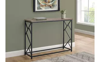 accent table - 44 l - taupe - black metal hall console  