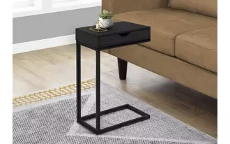 accent table - black - black metal with a drawer  