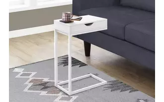 monarch specialties  accent table - white - white metal with a drawer in 