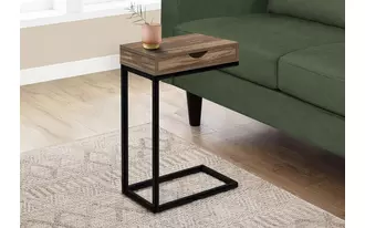 accent table - brown reclaimed-look - black metal  