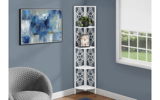 BOOKCASE - 62 H - WHITE - WHITE METAL CORNER ETAGERE I3623 I3623 MONARCH SPECIALTIES