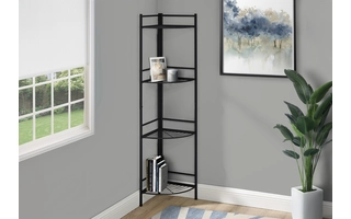 BOOKCASE - 58 H - BLACK METAL CORNER ETAGERE I3625 I3625 MONARCH SPECIALTIES