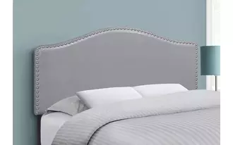 monarch specialties  bed - full size - grey leather-look headboard only in 