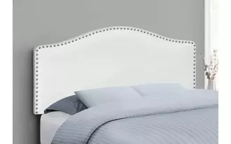 monarch specialties  bed - full size - white leather-look headboard only in 