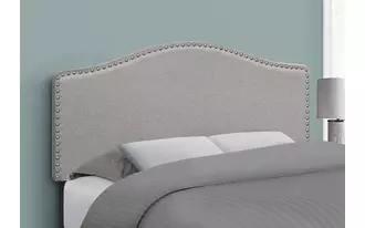 monarch specialties  bed - full size - grey linen headboard only in 