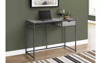 computer desk - 42 l - grey - dark grey metal  