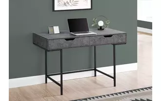 monarch specialties  computer desk - 48 l - grey stone-look - black metal in 