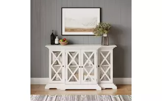 Ashley carrington four door 60" breakfront cabinet carrington collection in 